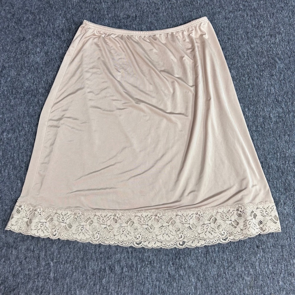 Jones New York Signature Beige Lace Trim Half Slip Skirt Small